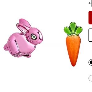 Betsey Johnson Pink Bunny and Orange Carrot Earrings